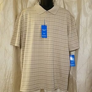 Haggar beige plaid polo, size XL